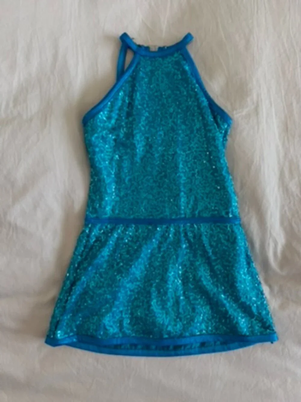 A Wish Come True Applause Turquoise Sequin Dance Costume Size ISC Style 767